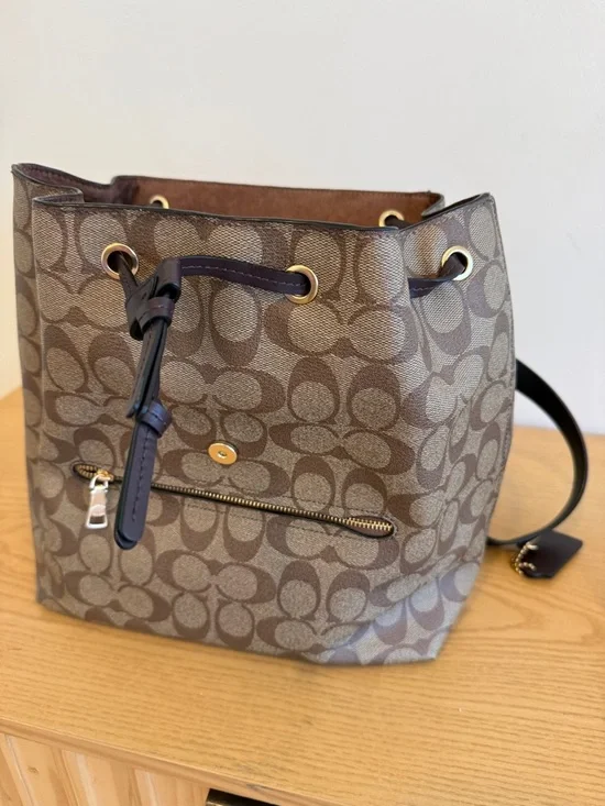 New Coach Kleo Backpack with Rust Suede Flap - Picture 4 of 6